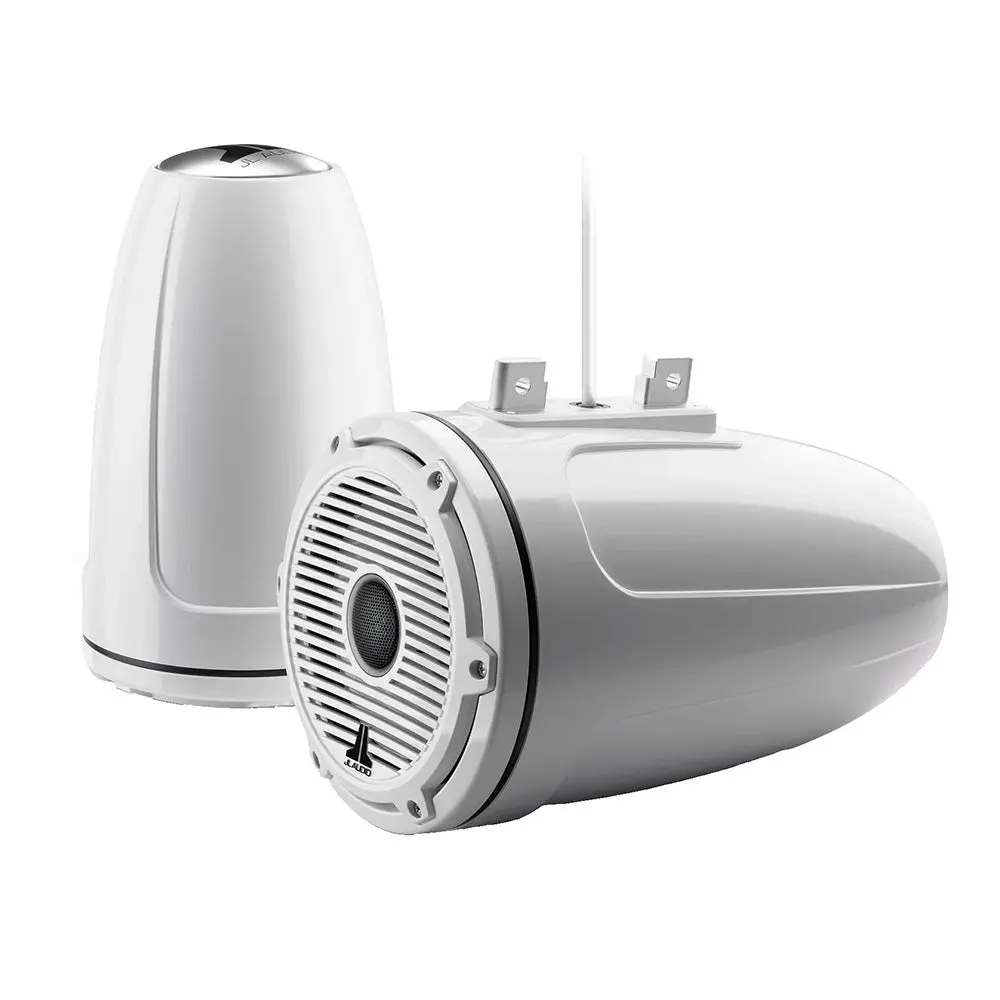 Jl Audio M6 Series 7.7" Enclosed Tower Coaxial System W/Gloss White Classic Grille  Black Tweeter Mesh - M6-770Etxv3-Gw-C-Gwgw [010-03276-00] 1