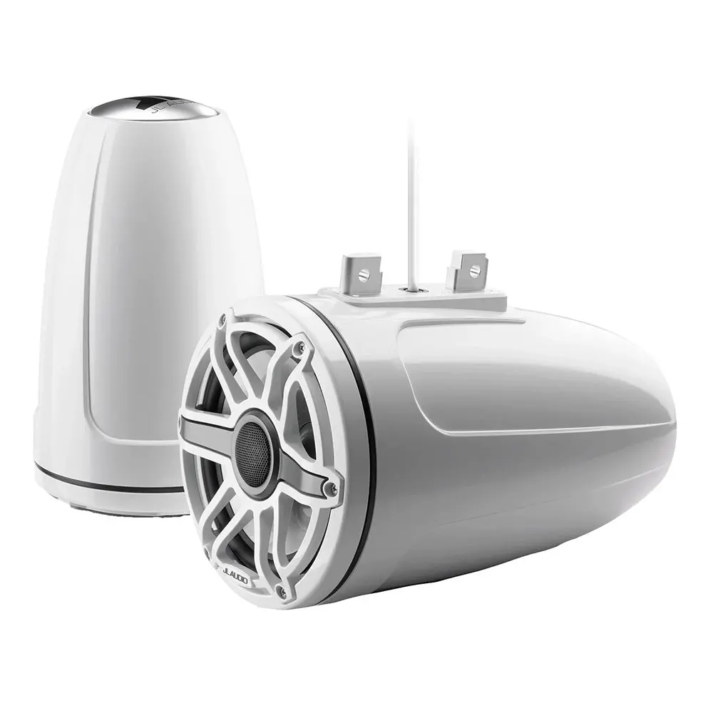 Jl Audio M6 Series 7.7" Enclosed Tower Coaxial System W/Gloss White Sport Grille - M6-770Etxv3-Gw-S-Gwgw [010-03277-00] 1