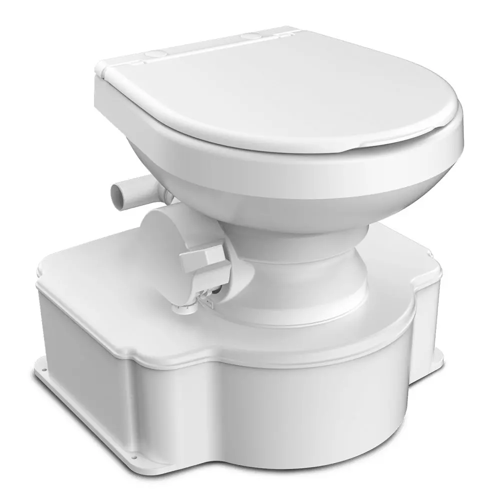 Dometic White M65 Marine Gravity Toilet - Standard Seat Size W/Foot Pedal [312070001] 1