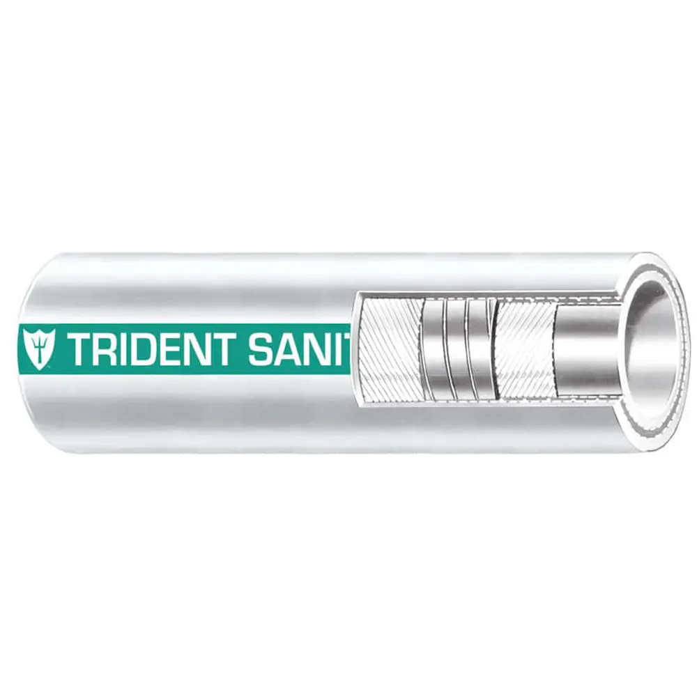 Trident Marine 1-1/2" X 50 Coil Premium Marine Sanitation Hose - White W/Green Stripe [102-1126] 1