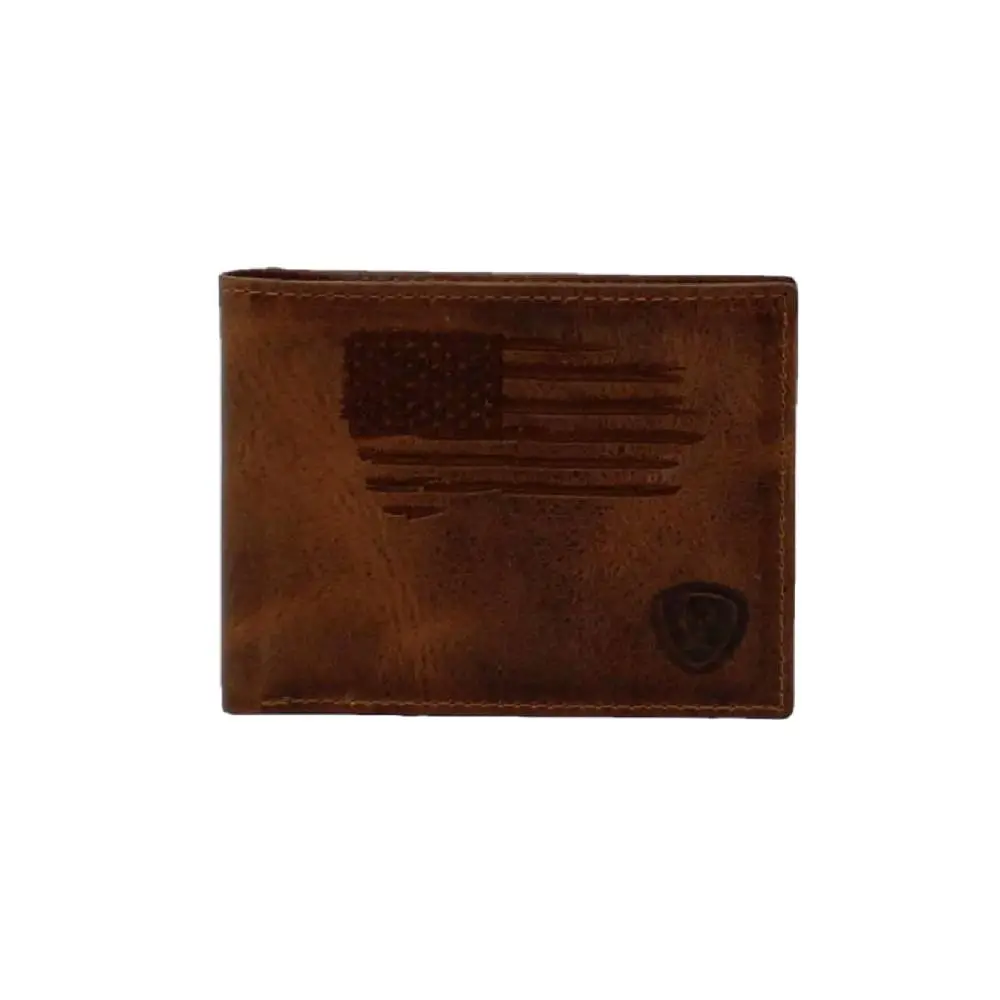 Ariat Distressed Usa Flag Bifold Wallet 1