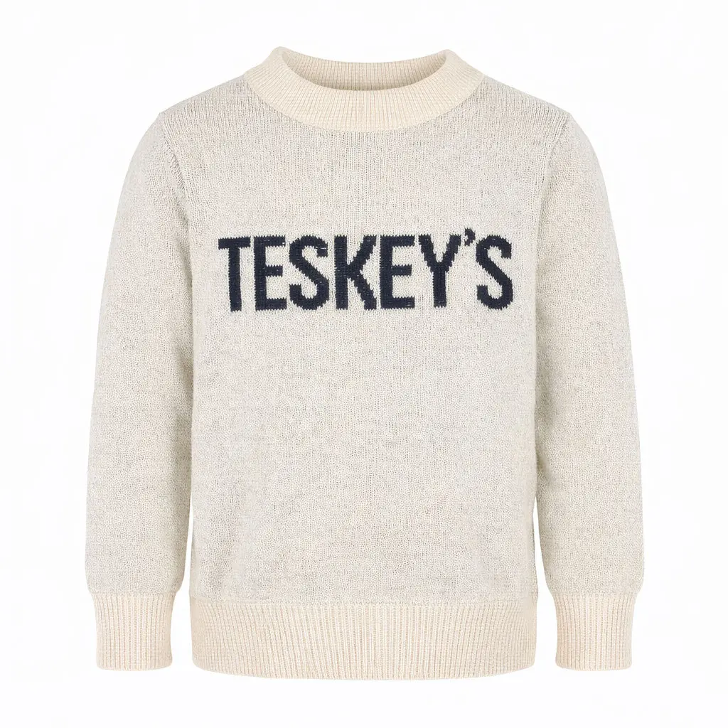 Teskey's Youth Crewneck Sweater - Natural/Navy 1