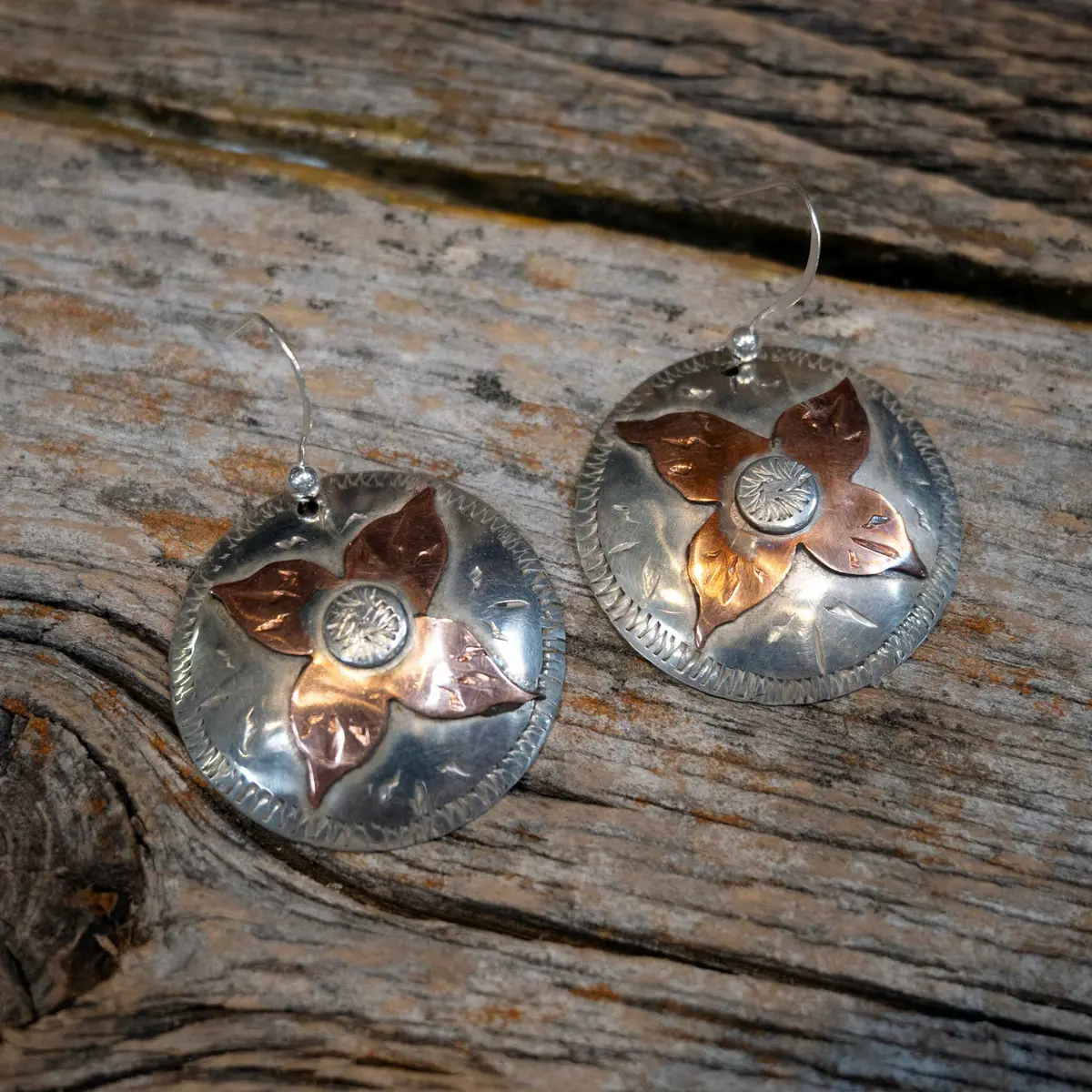 Ricky Trammell Copper Cross Earrings 1