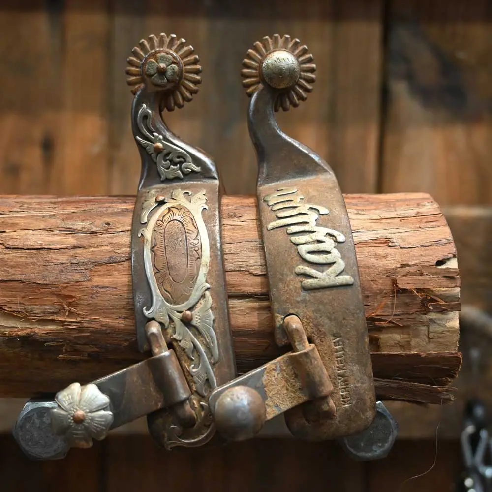 Used Kerry Kelley Silver Mounted Spurs 1