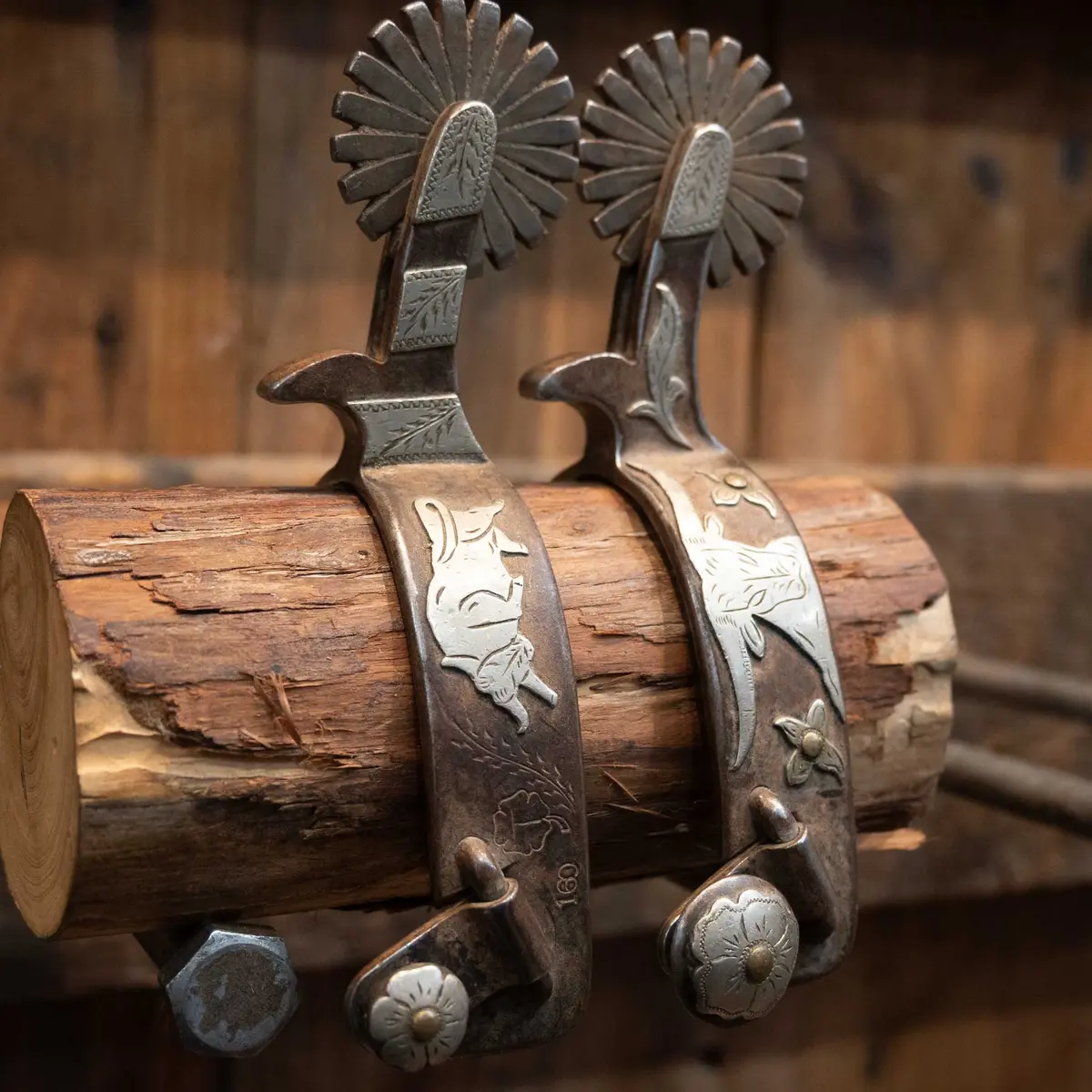 #160 Ron Tollison's Mounted Longhorn Spurs 1