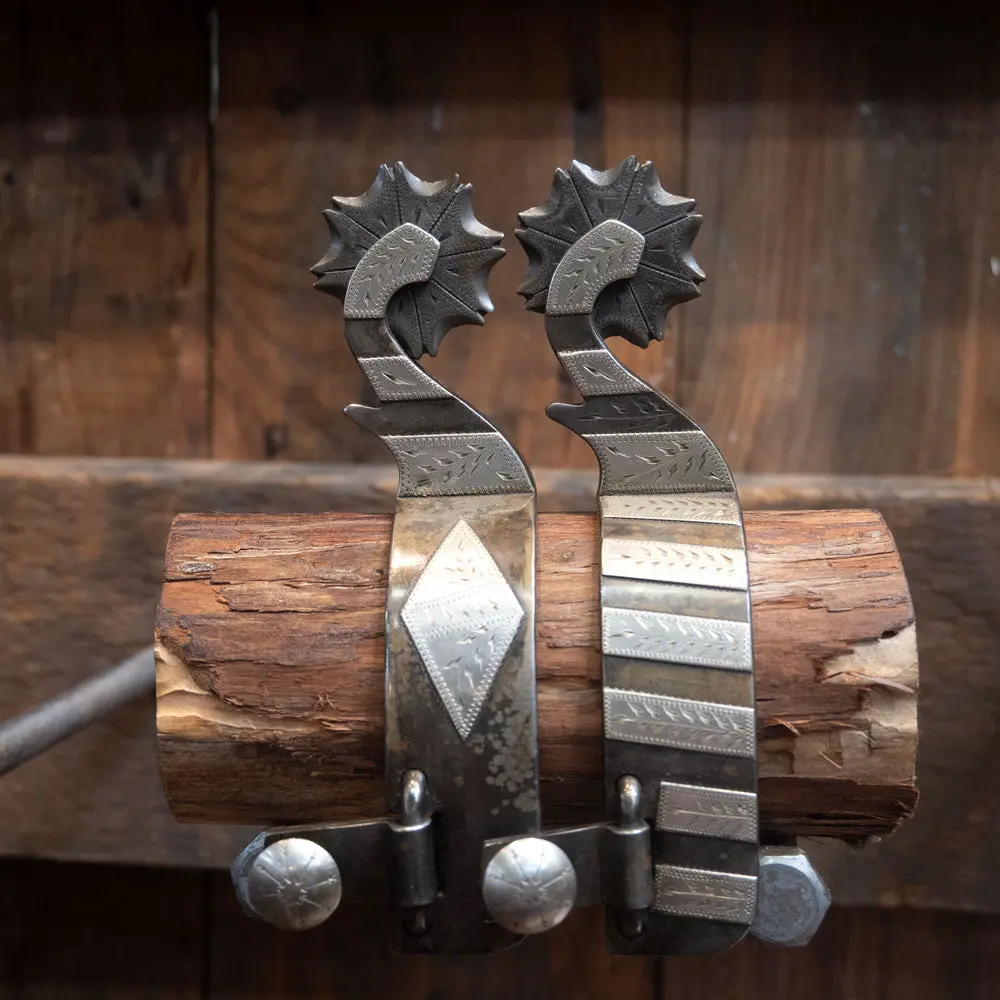 Pat Ray Castleberry Silver Mounted Spurs 1