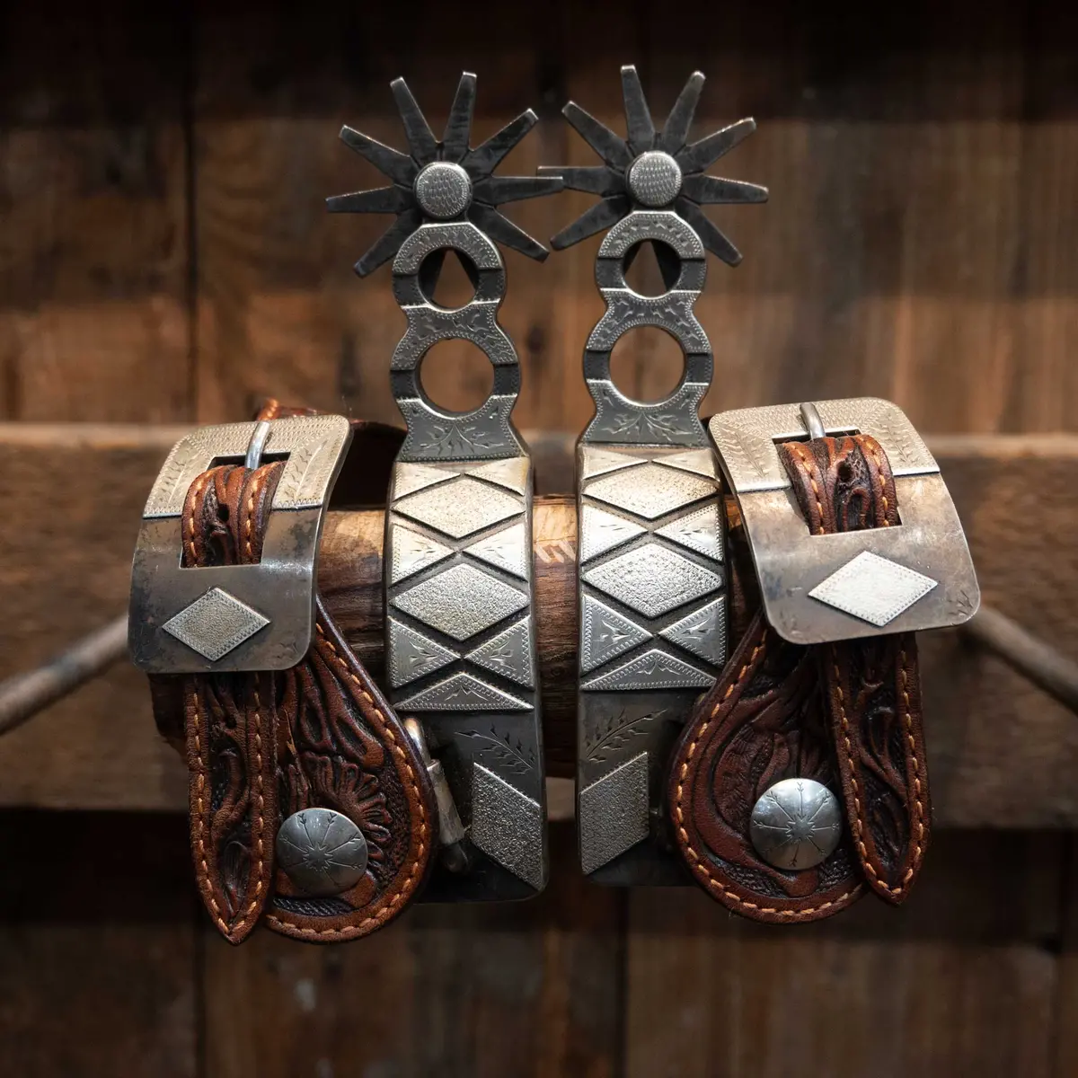 Pat Ray Castleberry Silver Mounted Spurs 1