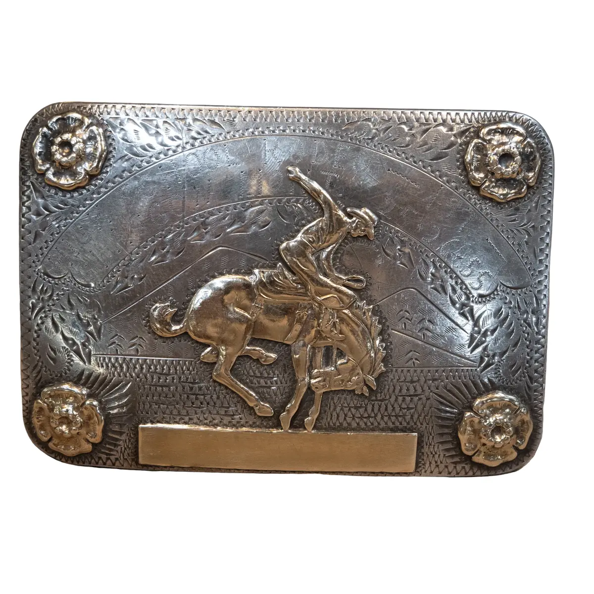 1955 Renalde Sterling & 10K Trophy Belt Buckle 1