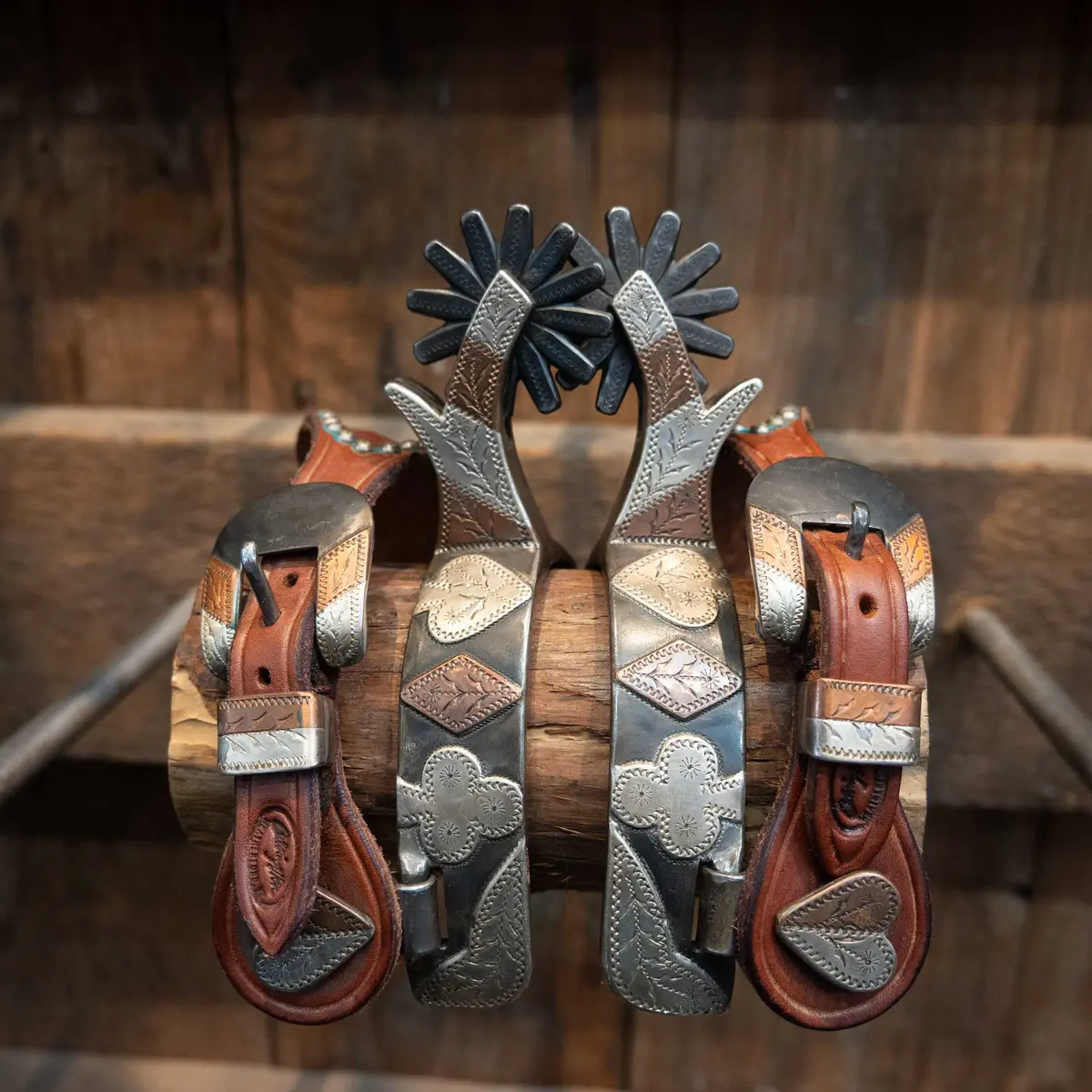 Ray Anderson #1012 Mounted Spurs & Spur Straps 1