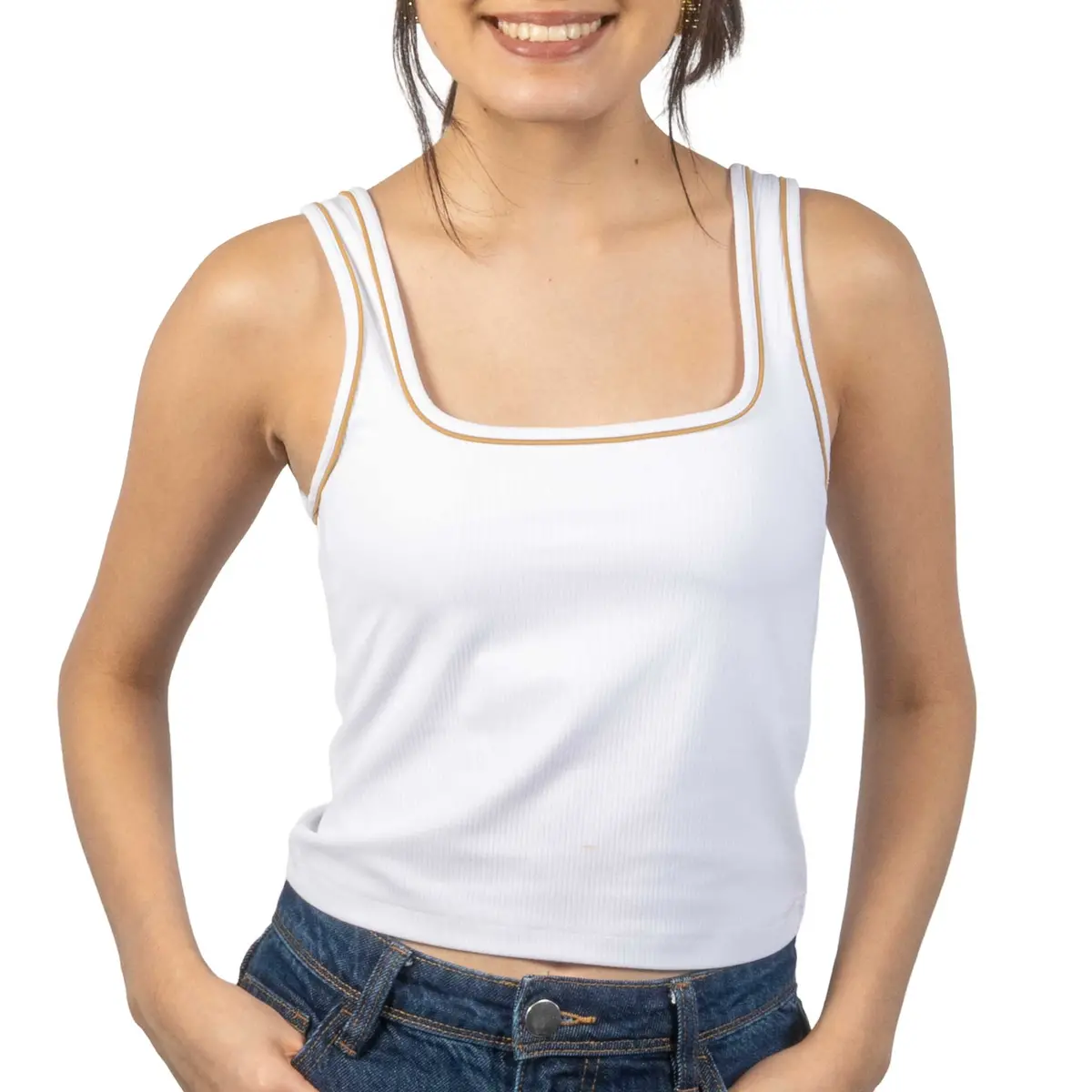 Barney Piped White/Apple Cinnamon Tank 1
