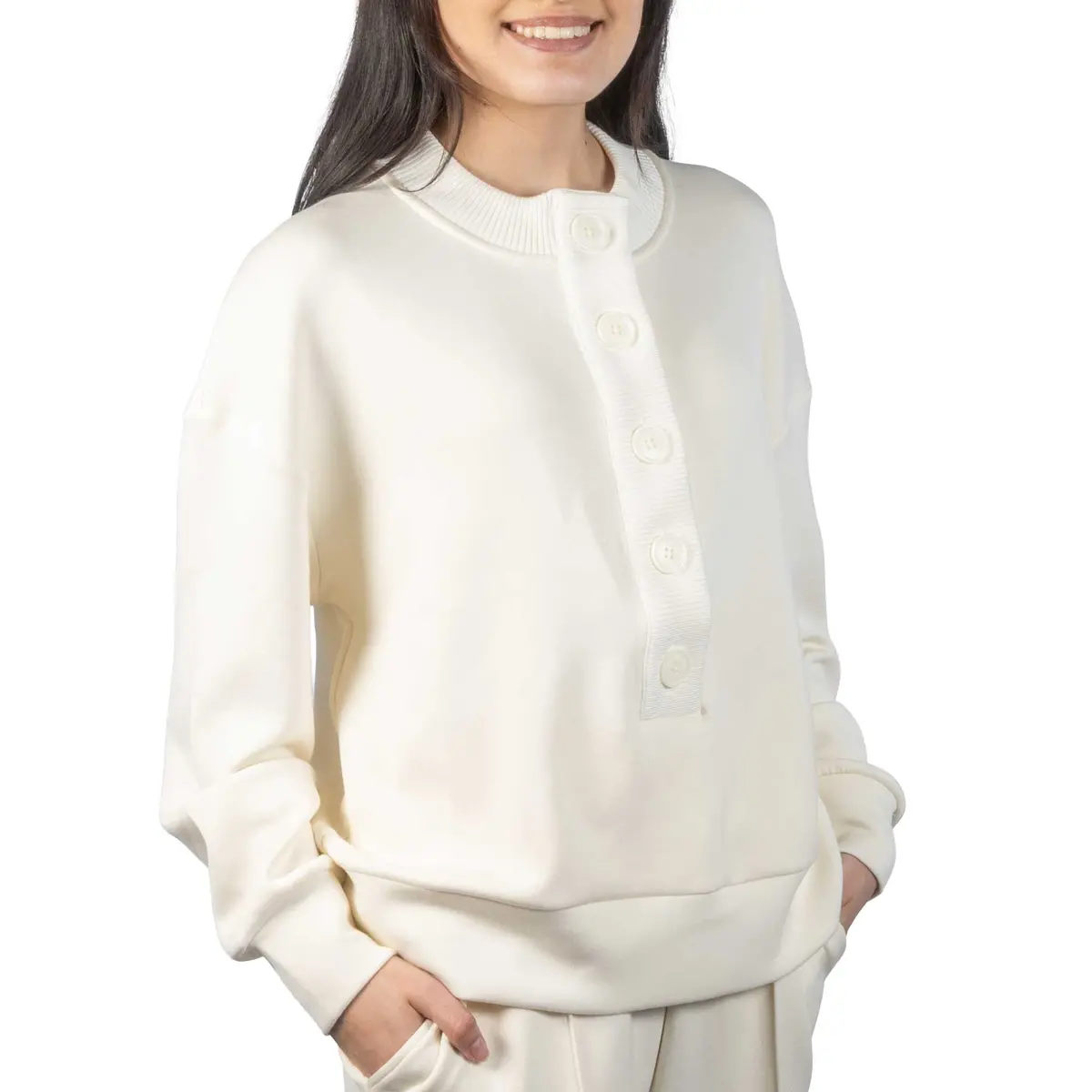 Reena Button Front Sweater - Pristine 1