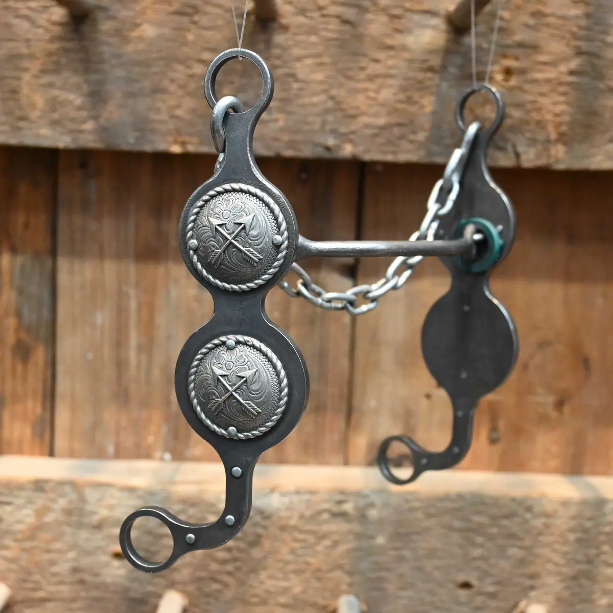 Paul Petska Mullen Bit W/ Silver Arrow Conchos 1
