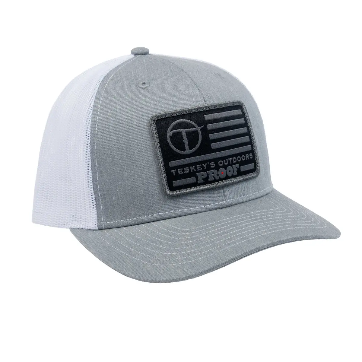 Teskey's Outdoors Proof Flag Cap - Heather Grey/White 1
