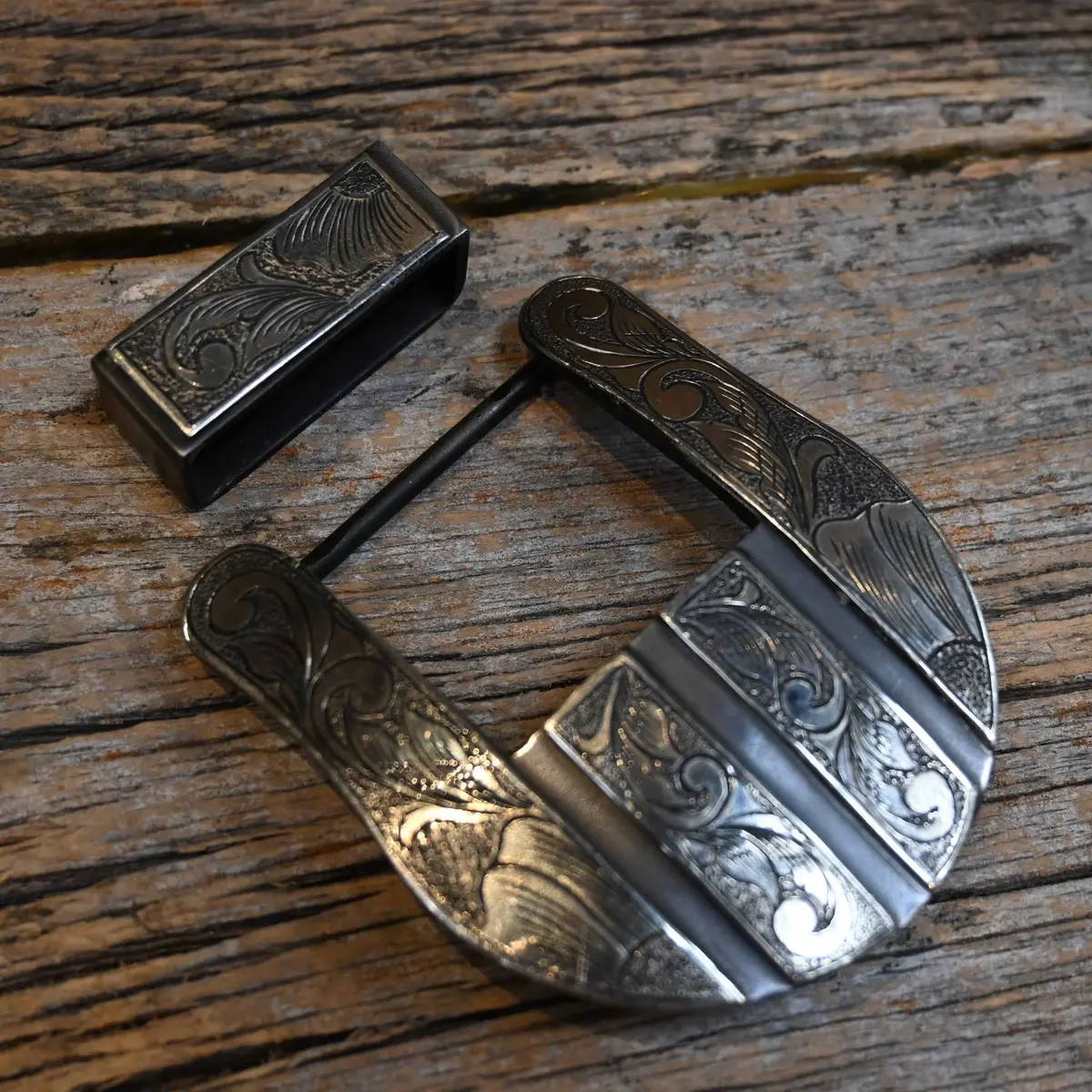 Turtle Jones 2 Piece Silver Mounted Belt Buckle 1