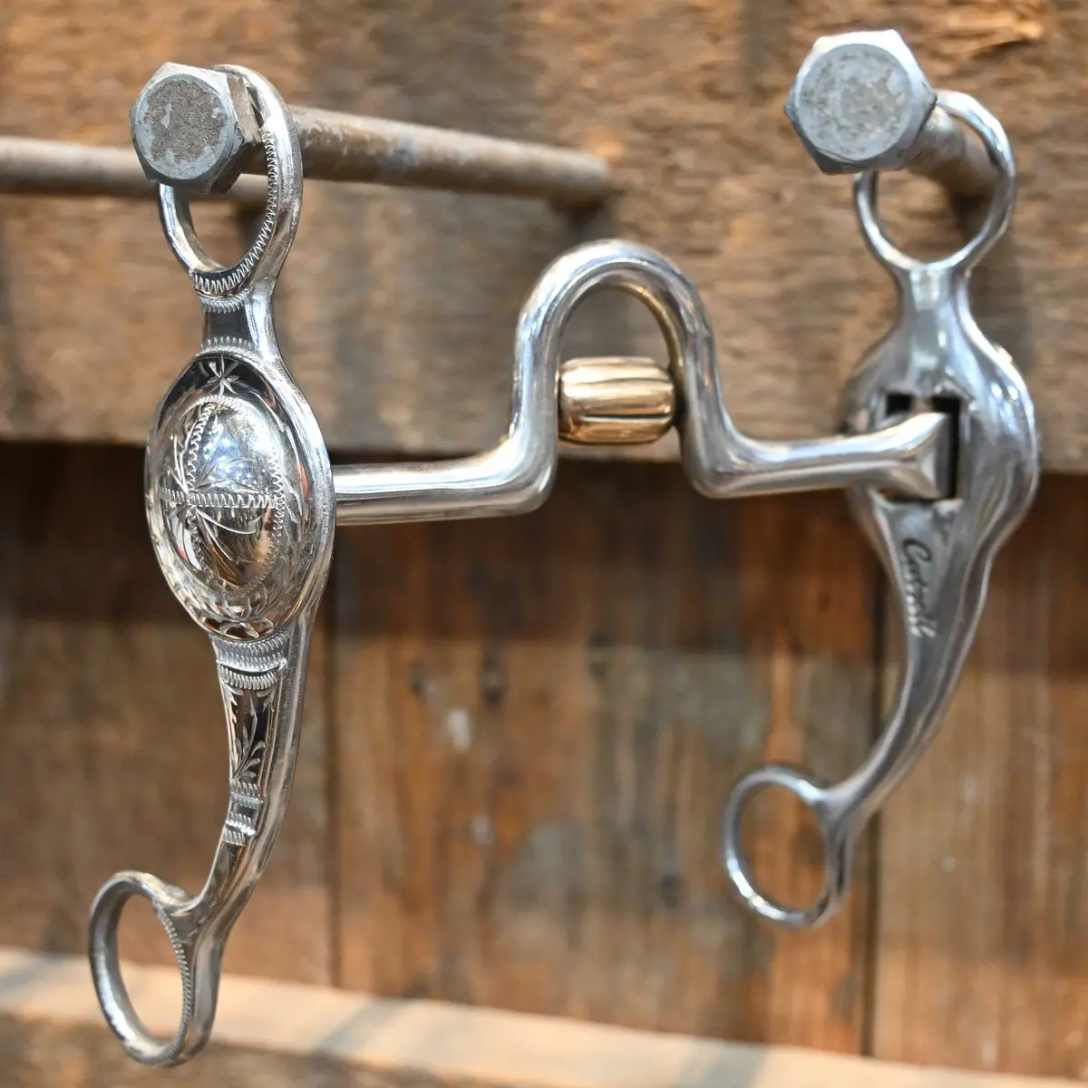 Cutrell Silver Mounted Cheek Concho Port W/Cricket Bit 1