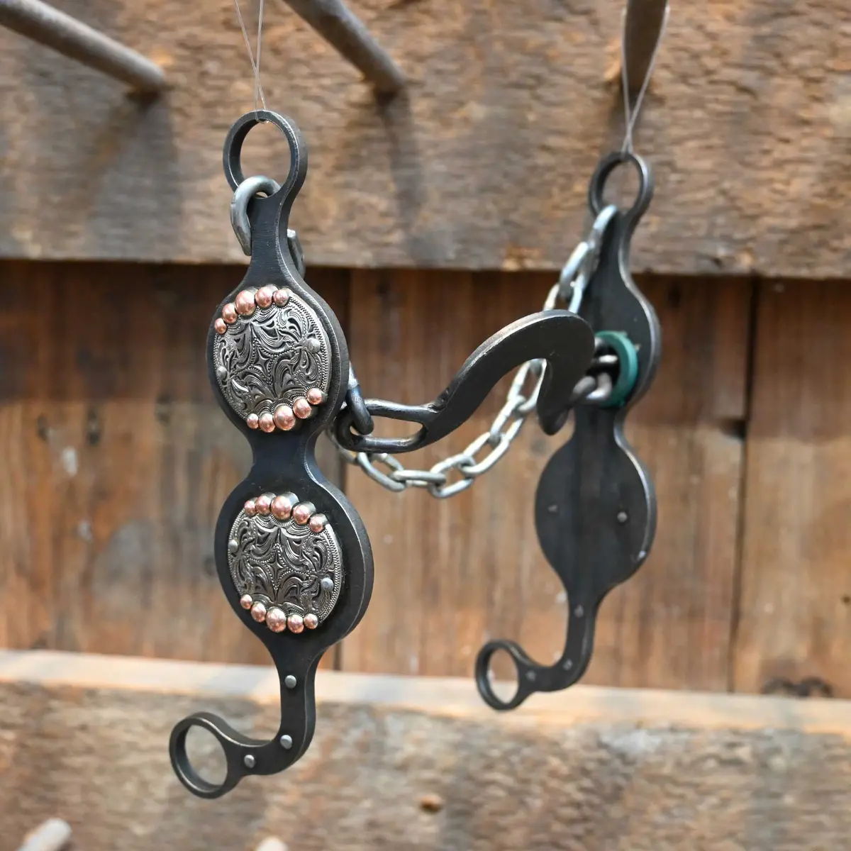 Paul Petska Washer Ported Chain Bit W/Copper Dotted Conchos 1