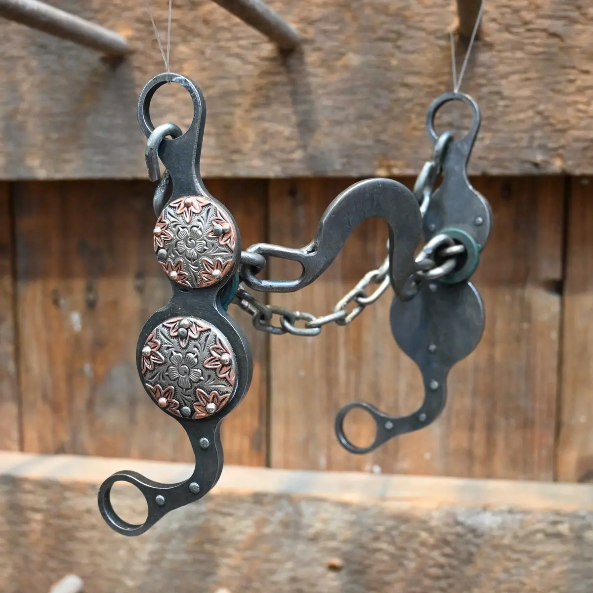 Paul Petska Washer Ported Chain Bit W/Silver Star Conchos 1