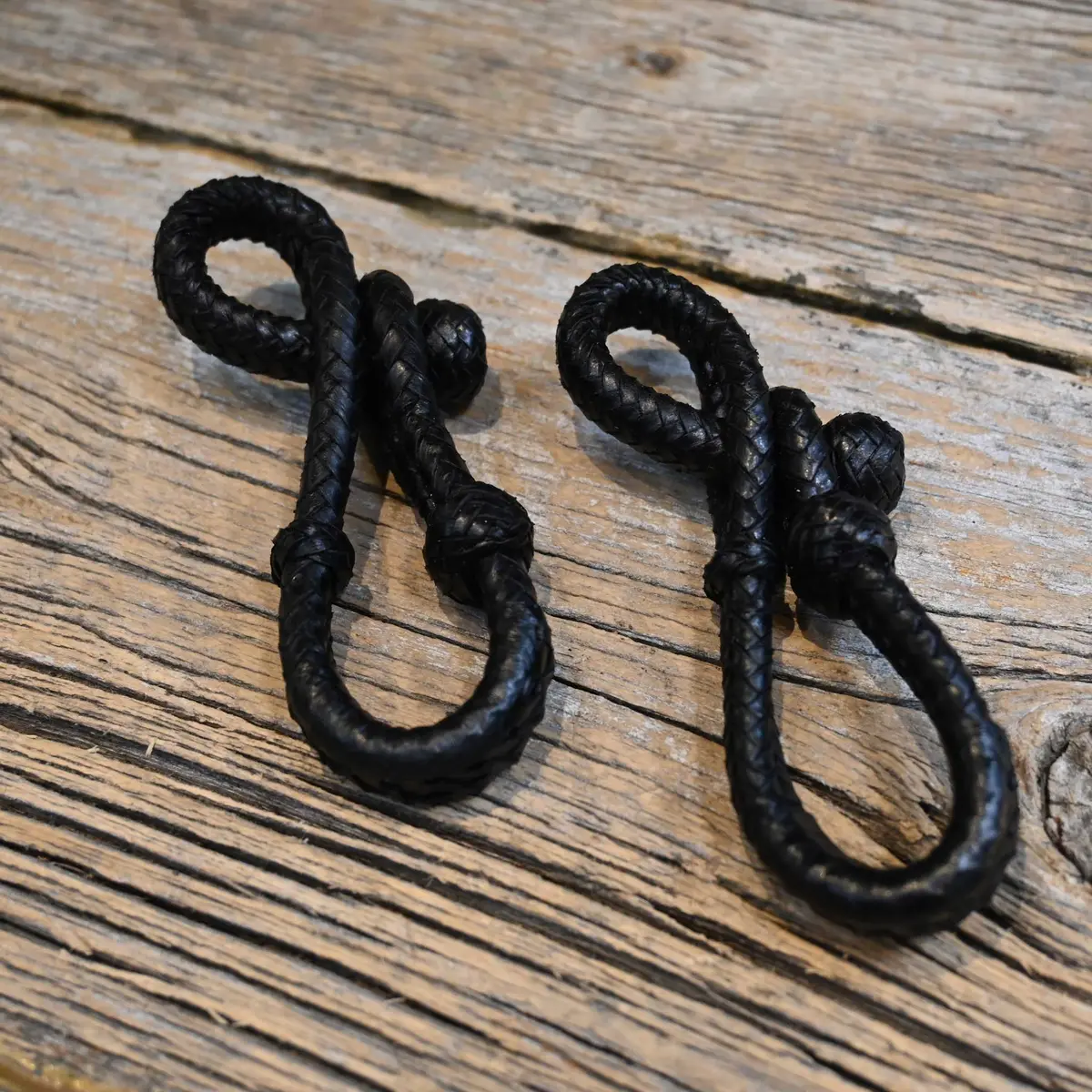 Black Rawhide Rein Connectors 1