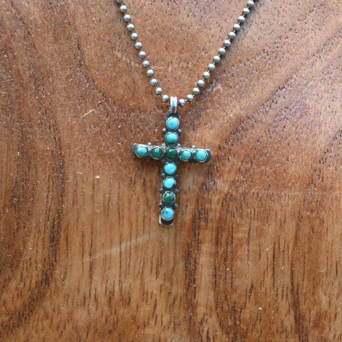 Vintage Turquoise Cross Necklace 1