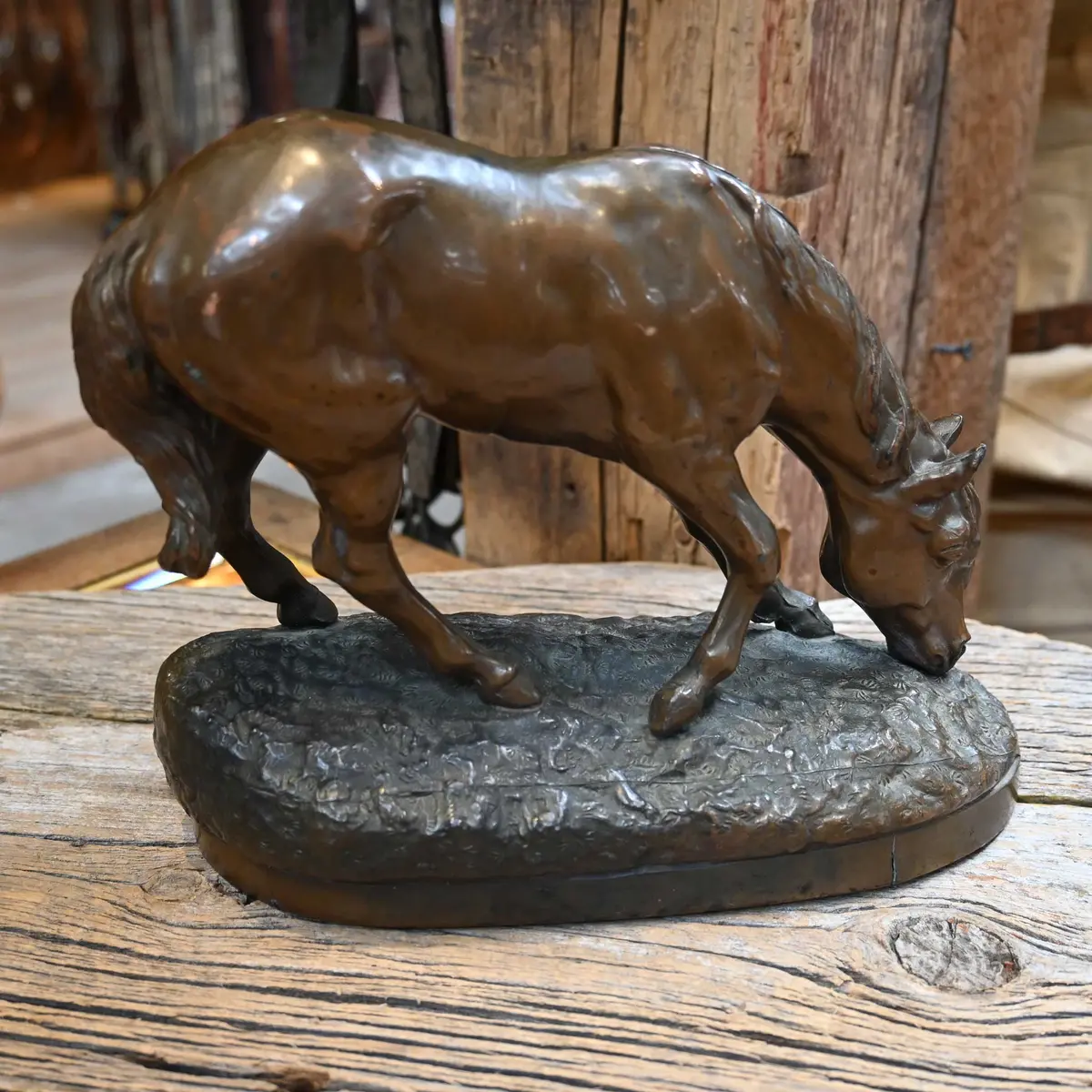 Vintage Copper Horse Statue - Looking Ta Laydown 1
