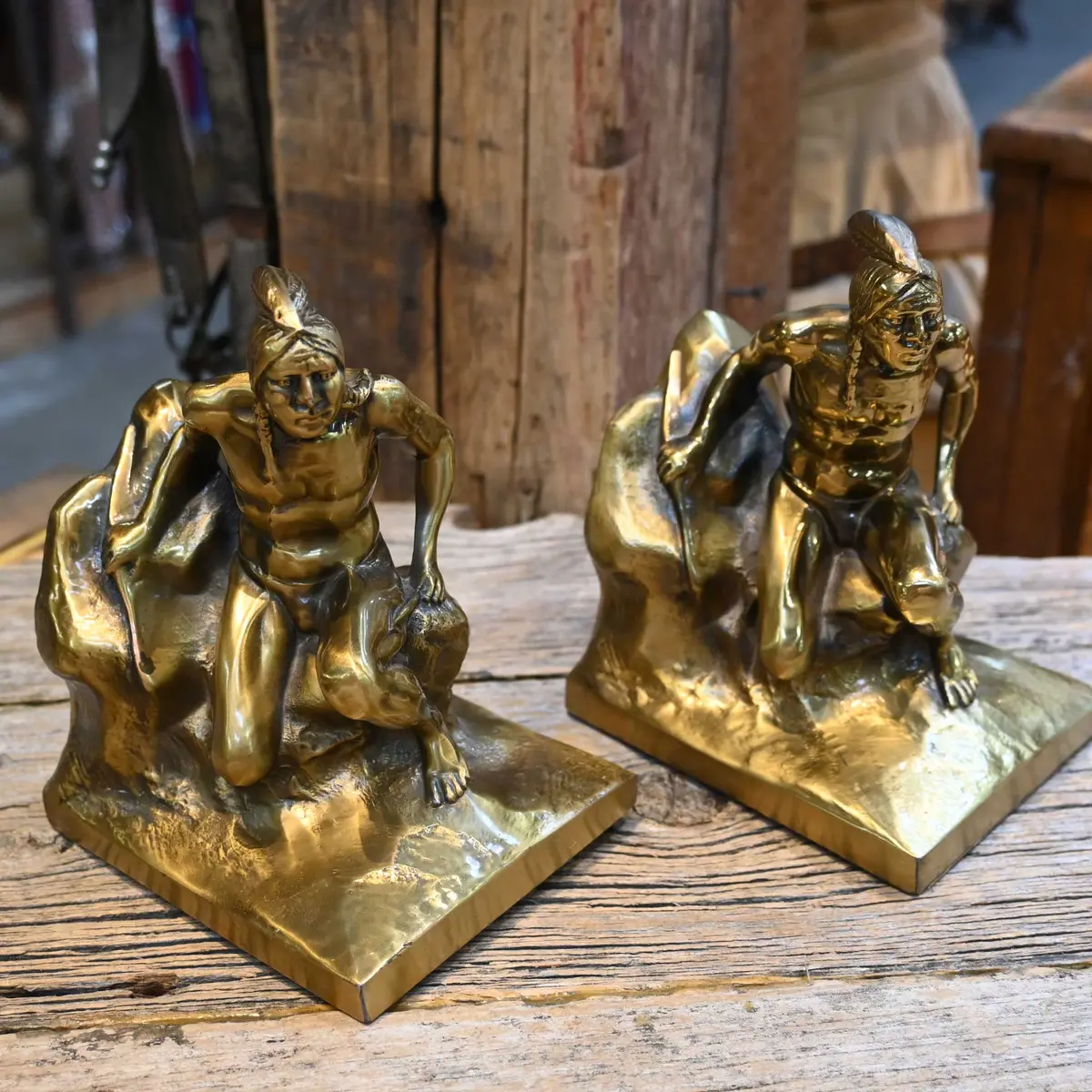 Vintage Pm Craftsman Indian Scout Bookends 1
