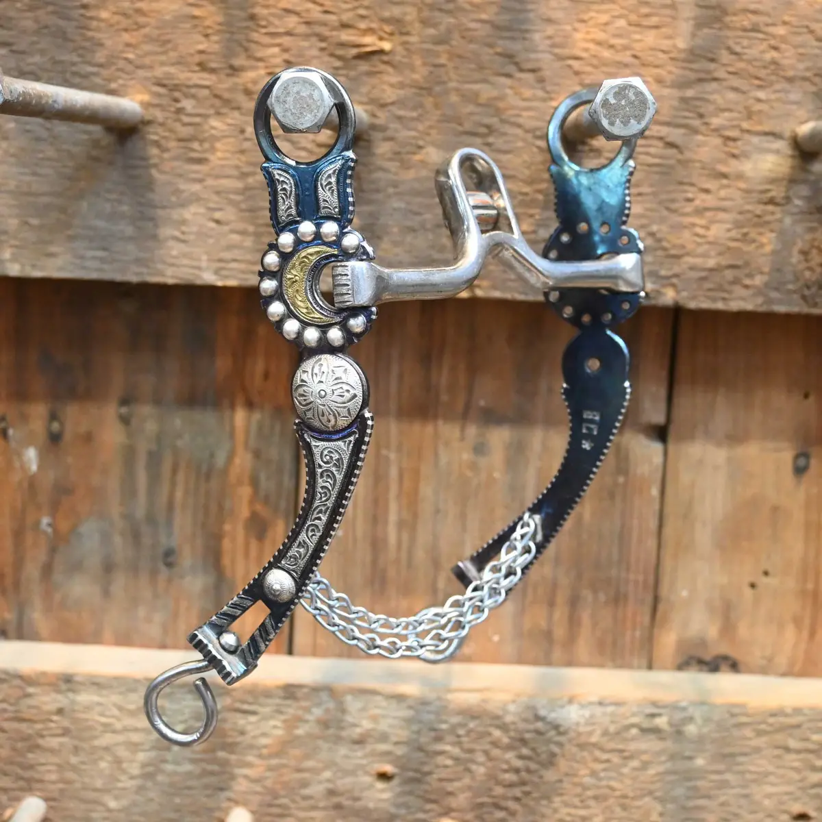 Eg Silver Engraved Port Bit W/Copper Roller 1