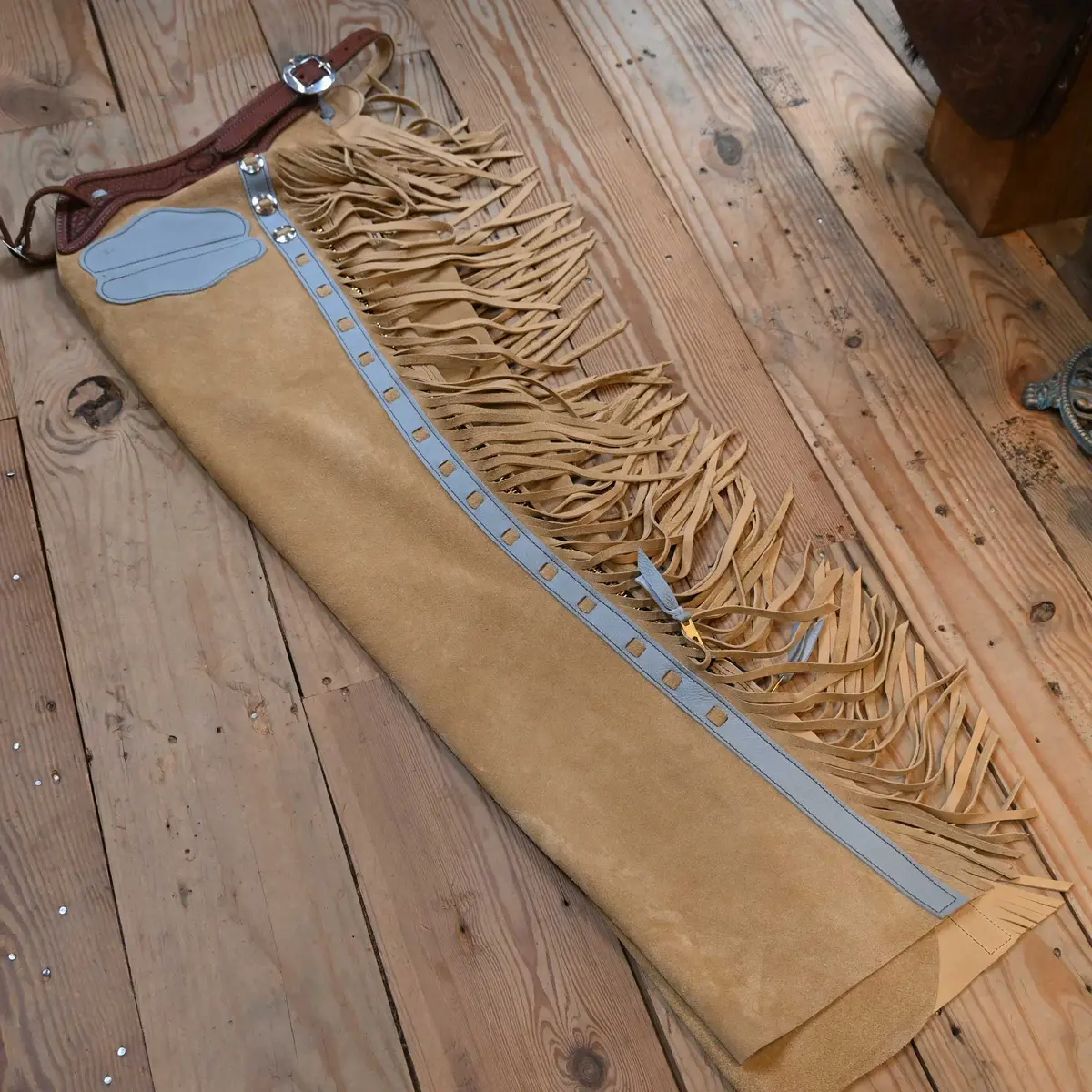 Teskey's Medium Tan/Baby Blue Shotgun Chaps 2182 1