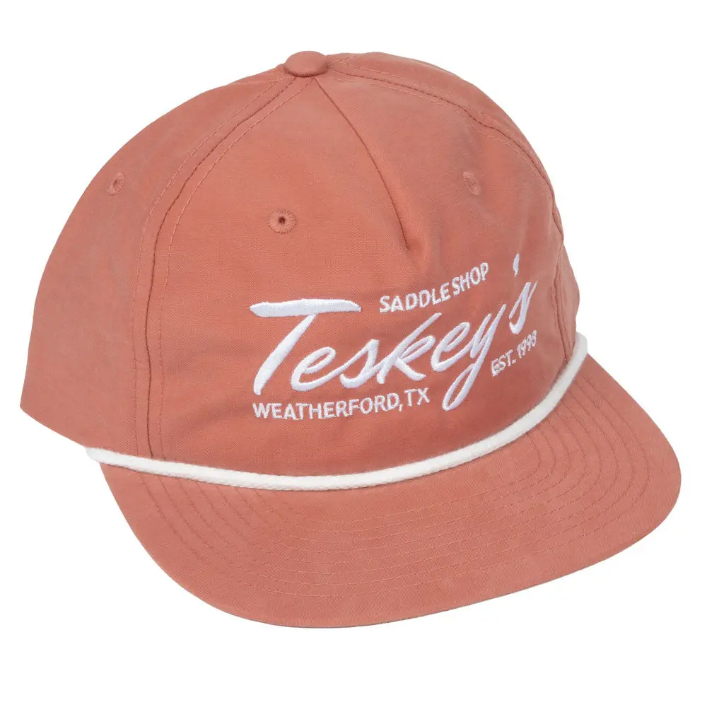 Teskey's Embroidery Rope Cap - Dusty Red/White 1