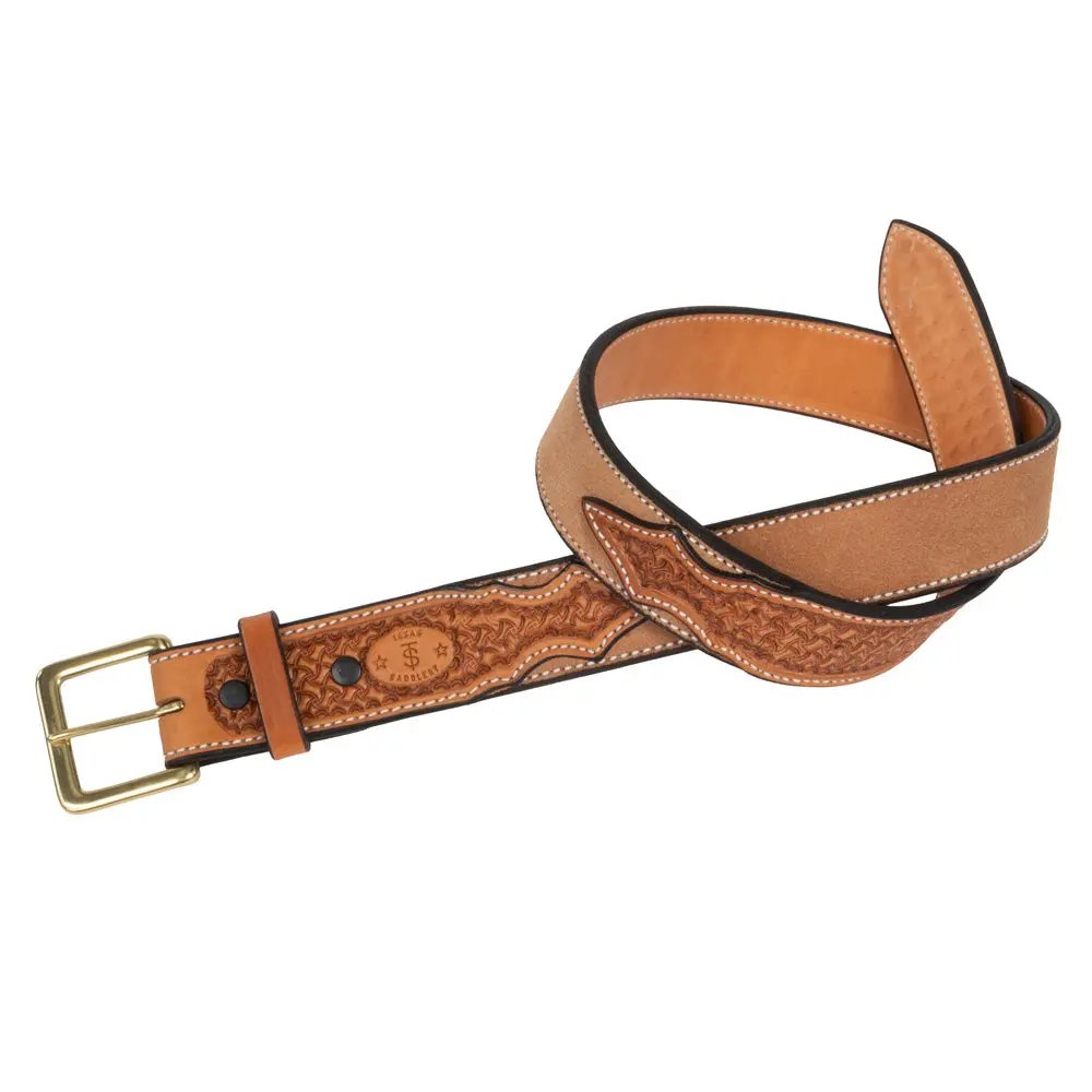 Texas Saddlery Men's Saddle Tan Spider Combo Belt 1