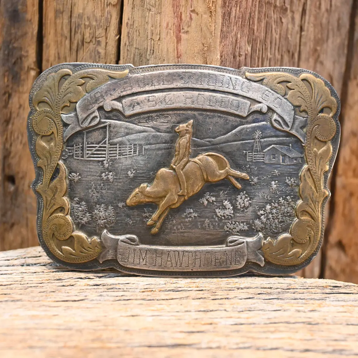 Comstock 1960 Asc Rodeo "Jim Hawthorn" Belt Buckle 1
