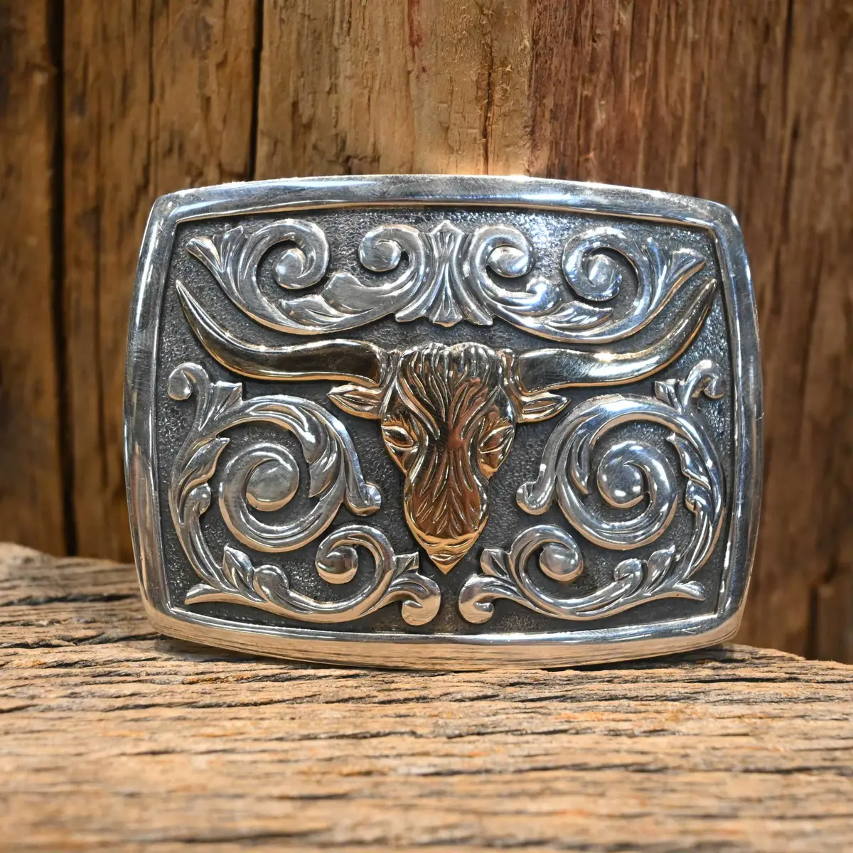 Early 2000'S James Reid Longhorn Belt Buckle 1