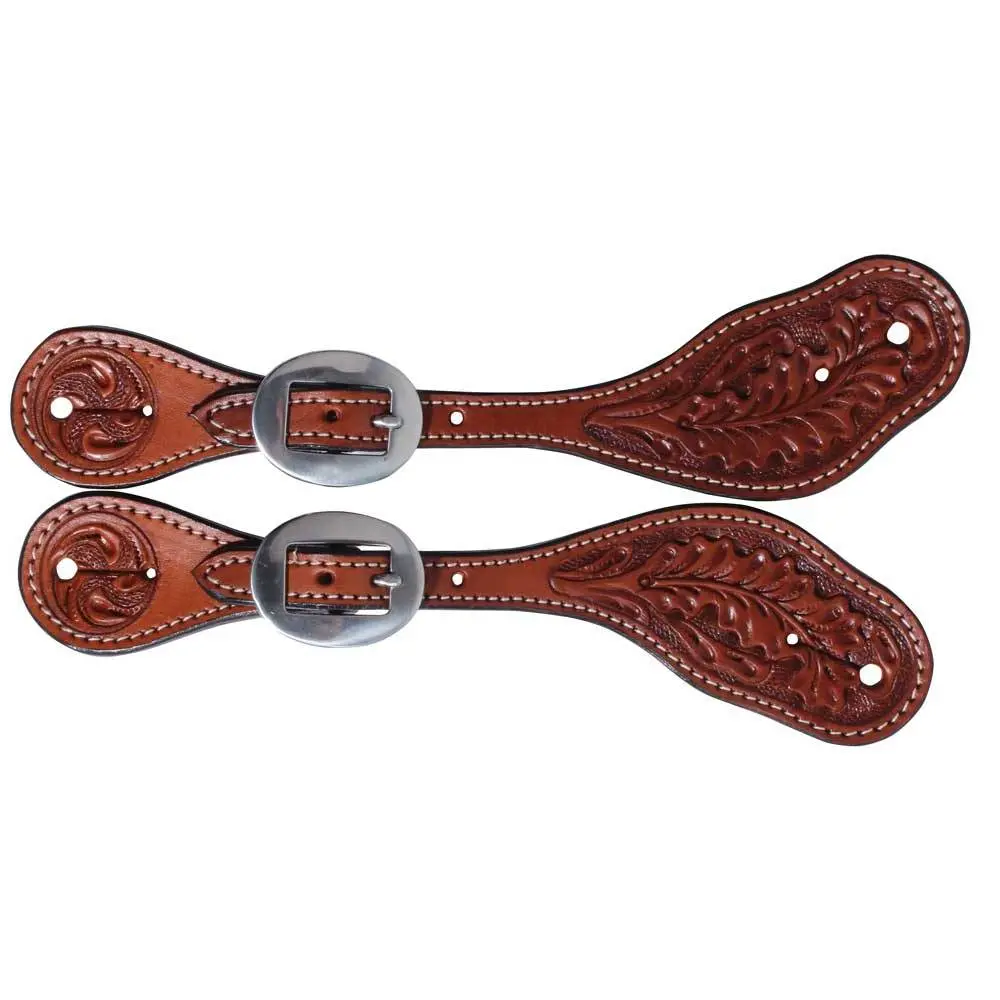 Professional's Choice Oak Tooled Ladies Stratford Spur Straps 1