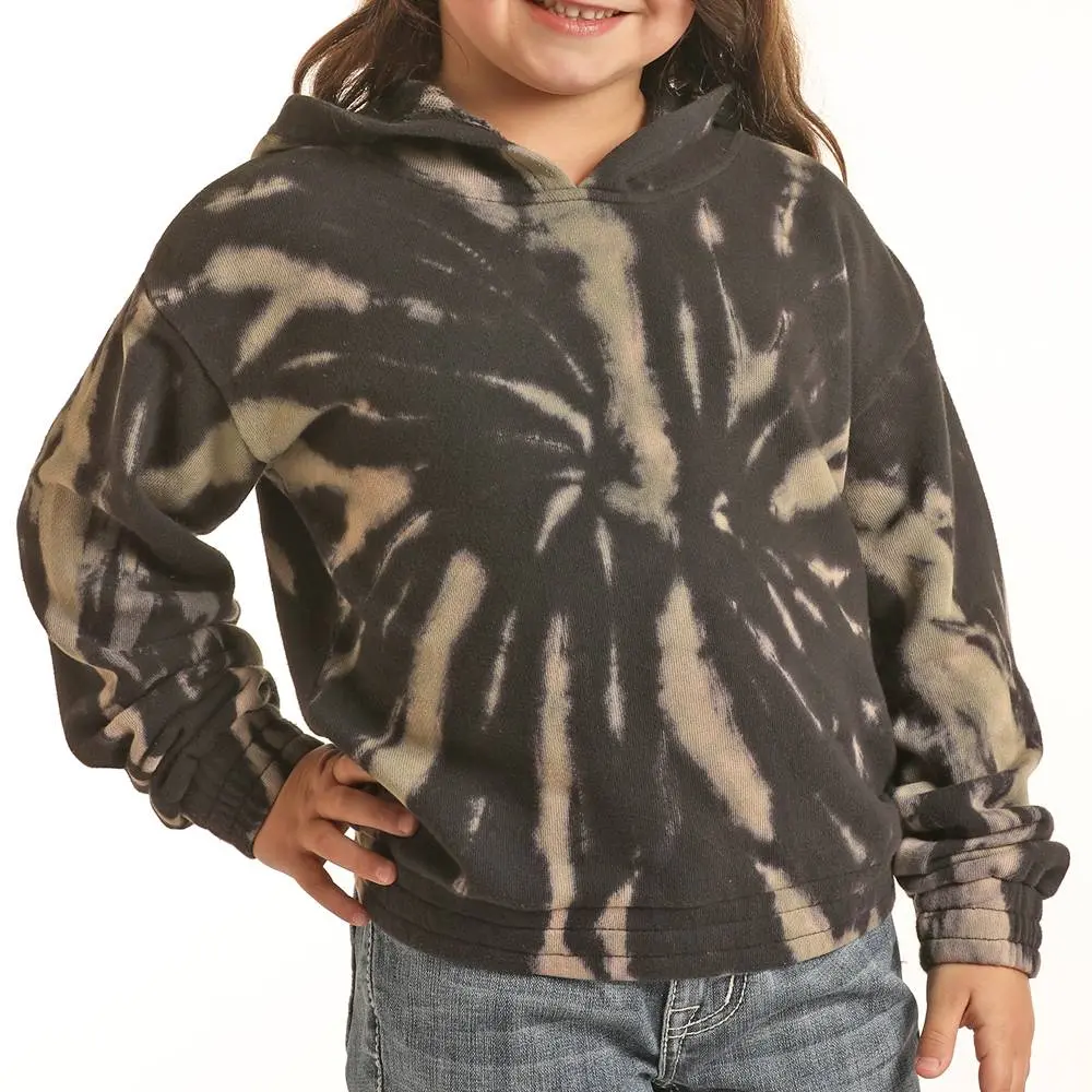 *Rock & Roll Denim Girl's Tie Dye Hoodie Olive - Final Sale - Size Xs 1
