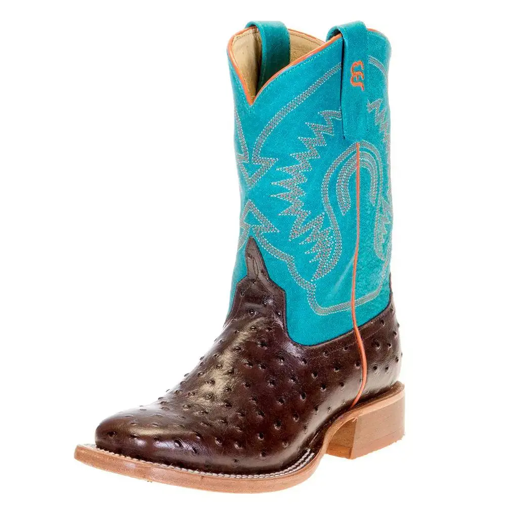 Anderson Bean Youth Chocolate Ostrich Boot 1