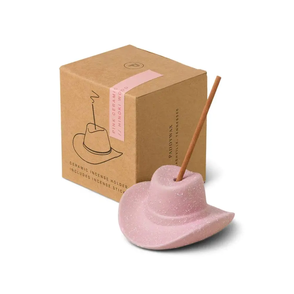 Paddywax Pink Cowboy Hat Incense Holder/Sticks 1