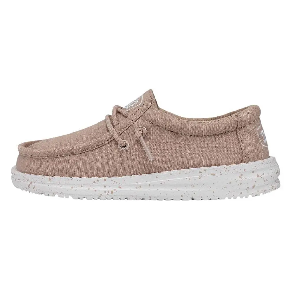 Hey Dude Youth Wally Slub Canvas - Tan 1