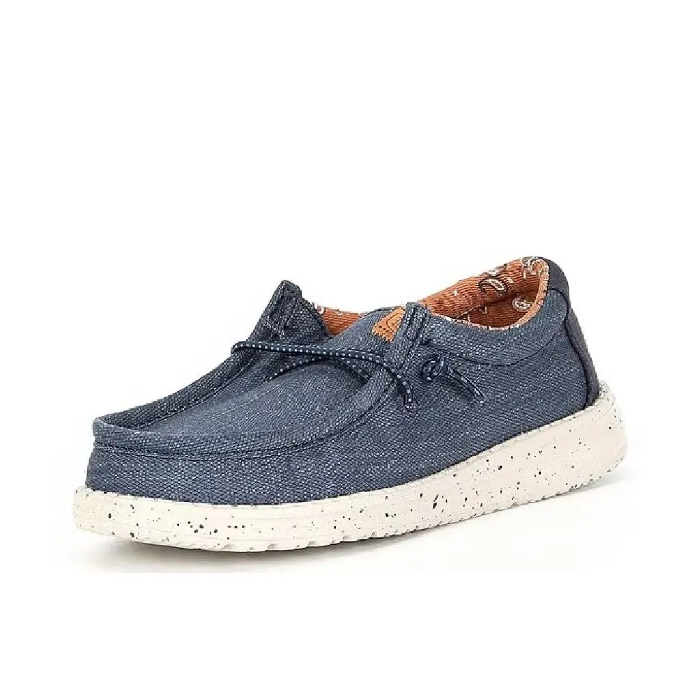 Hey Dude Youth Wally Washed Canvas - Navy 1
