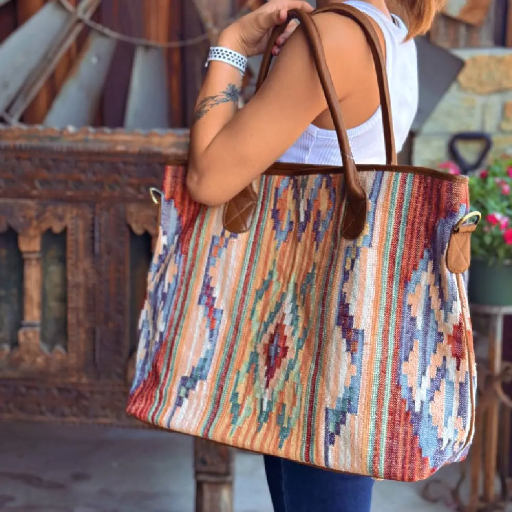 Scout Leather Co. Cora Aztec Woven Tote - Final Sale* 1
