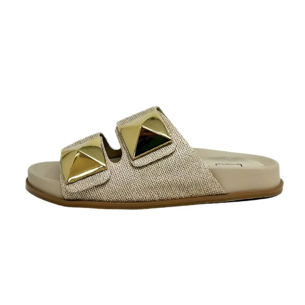 Shushop Bernarda Sandal - Gold Woven 1