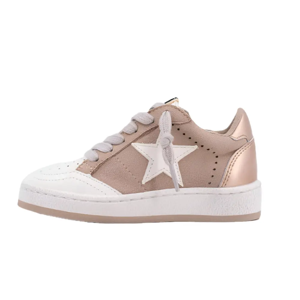 Shushop Girl's Paz Mini Sneaker - Beige Suede 1