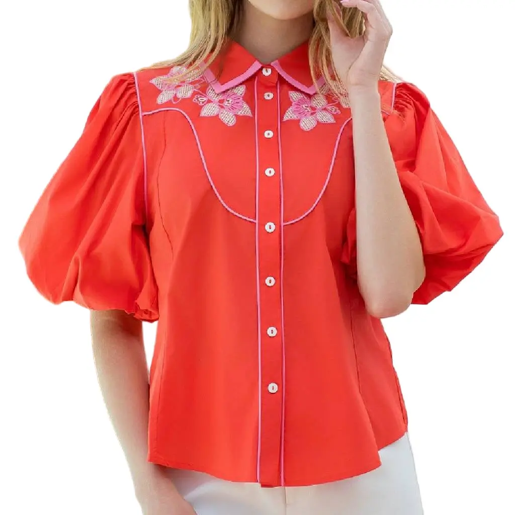 Flower Embroidered Top 1