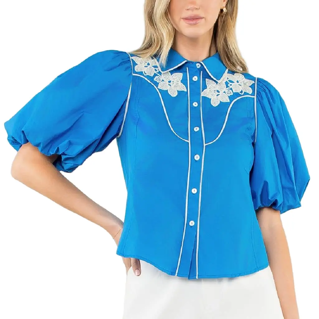 Flower Embroidered Top 1