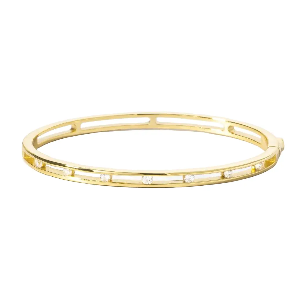 Studded Gold Bangle - 7" 1