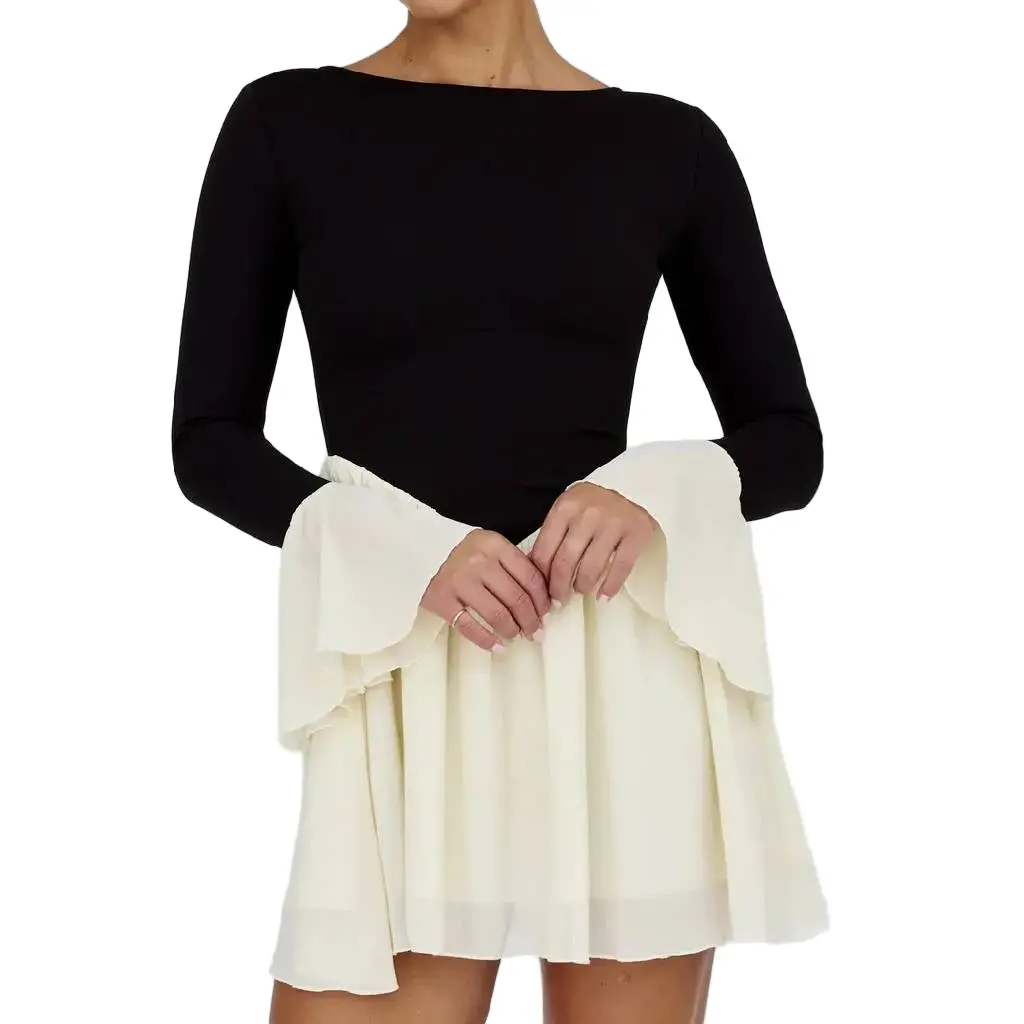 Boat Neck Mini Dress - Final Sale 1
