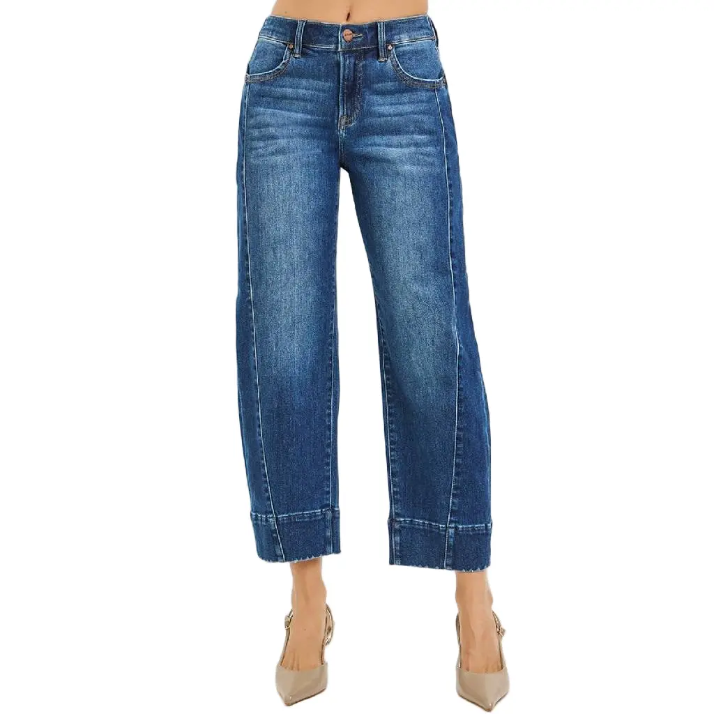 Risen Cropped Barrel Jeans 1