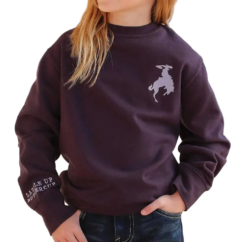 *Cruel Denim Girl's Saddle Up Purple Sweatshirt - Final Sale 1