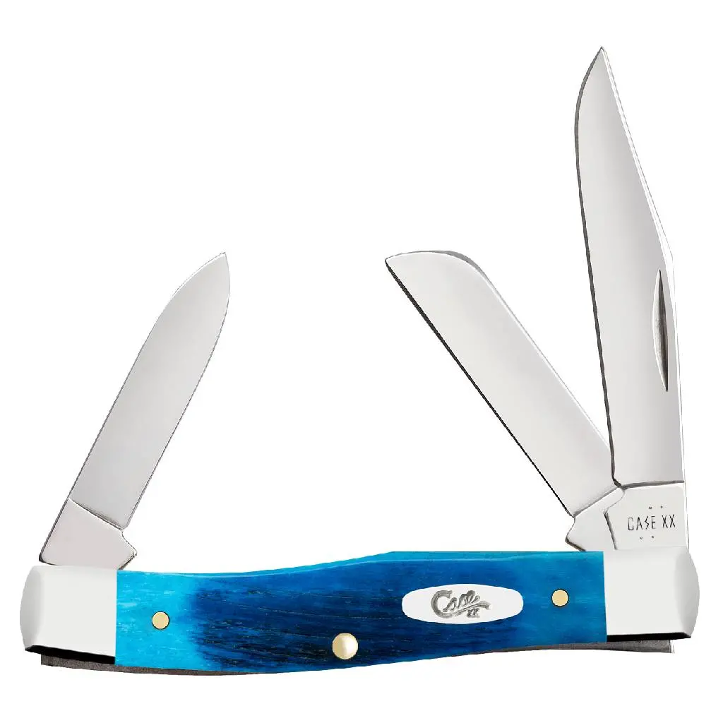 Case Caribbean Blue Bone - Sawcut Jig Medium Stockman 1