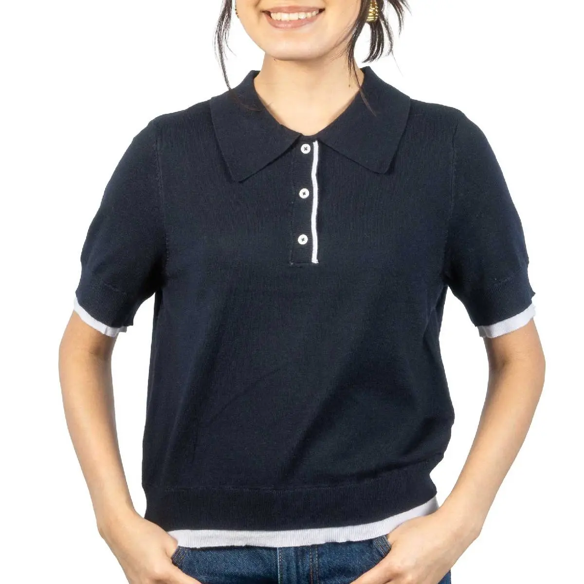 Jiya Pull Over Polo Top - Dark Storm 1