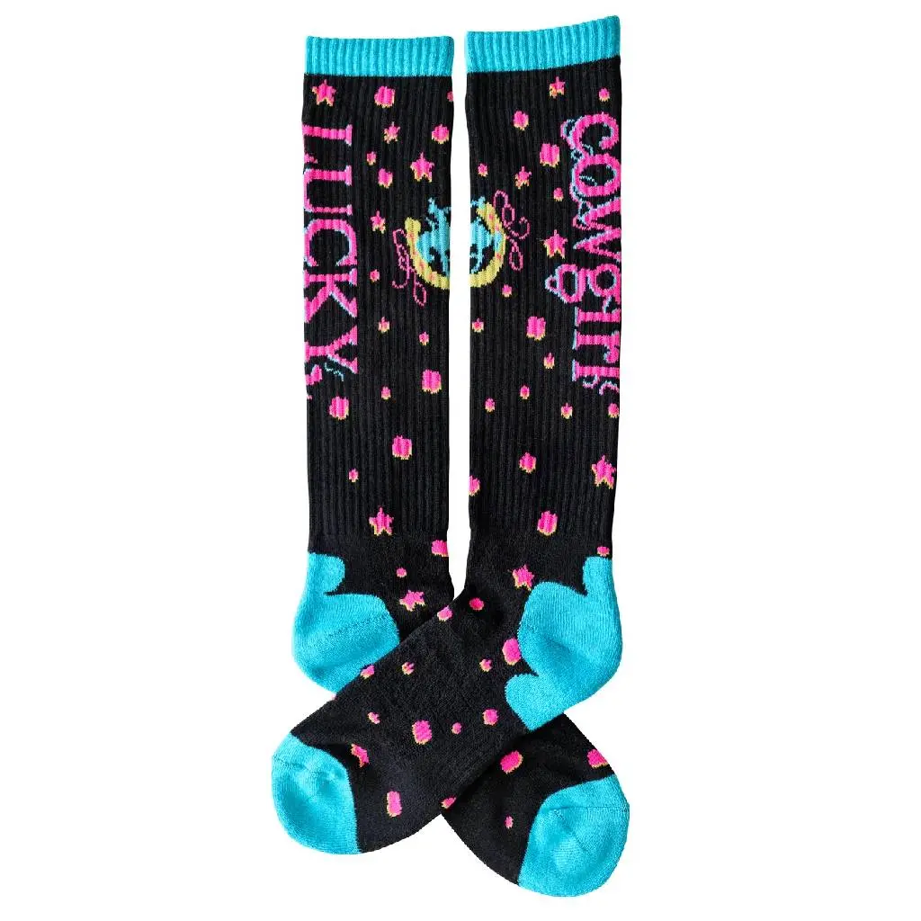 Lucky Chuck Starlit Cowgirl Performance Crew Socks 1