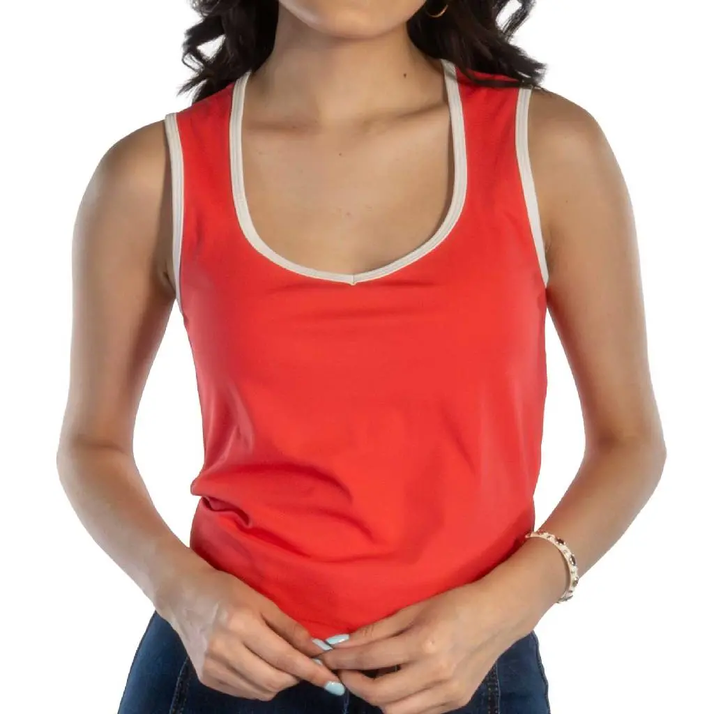 Taylor Cherry White Tank Top 1